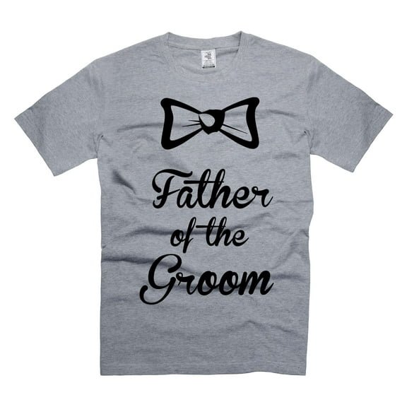 Mens Father Of The Groom T-shirt Groom Father Shirt Wedding Party Shirt Bachelor Party Father Shirt (Large Grey)