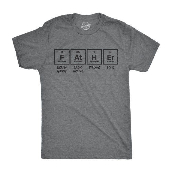 Mens Father Periodic Table T Shirt Funny Nerdy Science Dad Tee for Guys Graphic Tees