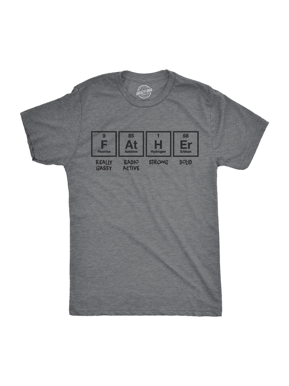 Mens Father Periodic Table T Shirt Funny Nerdy Science Dad Tee for Guys Graphic Tees