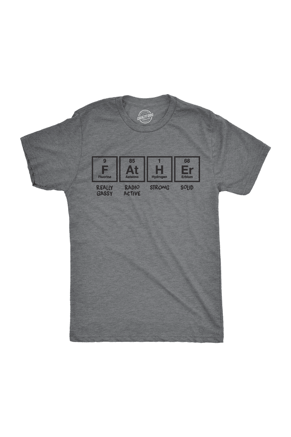 Mens Father Periodic Table T Shirt Funny Nerdy Science Dad Tee for Guys Graphic Tees