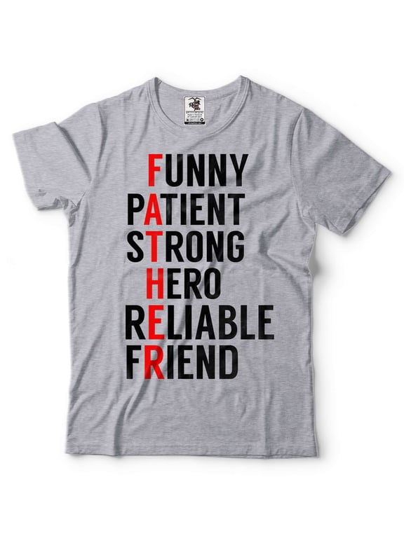 Mens Father Shirt Father's Day Gift Father Definition Shirt Funny Father Shirt Father's Day Shirt (4X-Large Grey)