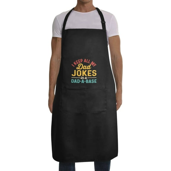 Mens Father's Day Apron - Custom BBQ Grill Kitchen Chef Apron for Men - D-Base