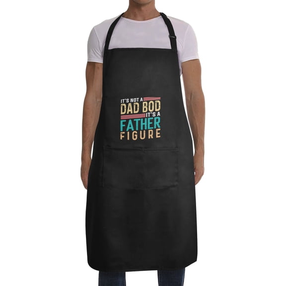 Mens Father's Day Apron - Custom BBQ Grill Kitchen Chef Apron for Men - Dad Bod