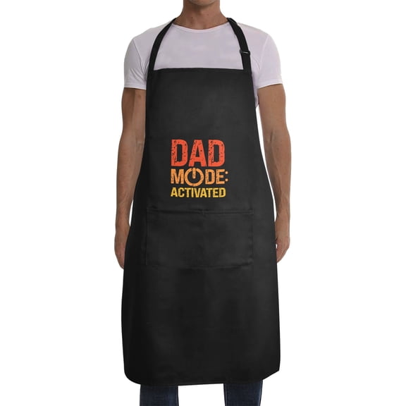 Mens Father's Day Apron - Custom BBQ Grill Kitchen Chef Apron for Men - Dad Mode