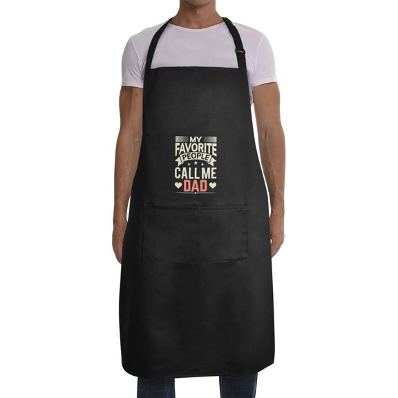 Mens Father's Day Apron - Custom BBQ Grill Kitchen Chef Apron for Men - Favorite