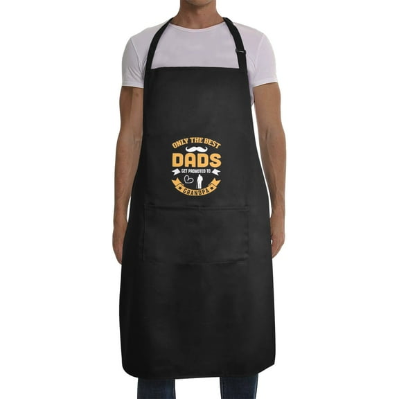 Mens Father's Day Apron - Custom BBQ Grill Kitchen Chef Apron for Men - Promoted