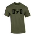 thumbnail image 1 of Mens Father's Day Dad Buck Deer Antler Cool Country Mens Short Sleeve T-Shirt-Military-Medium, 1 of 1