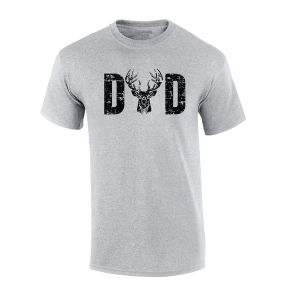 Mens Father's Day Dad Buck Deer Antler Cool Country Mens Short Sleeve T-Shirt-Sport Grey-XX-Large