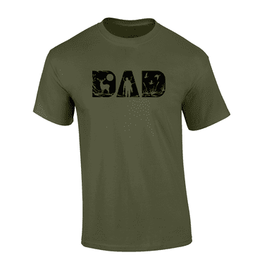 Mens Father's Day Dad Hunting Country Woods Scene Mens Short Sleeve T-Shirt-Military-X-Large