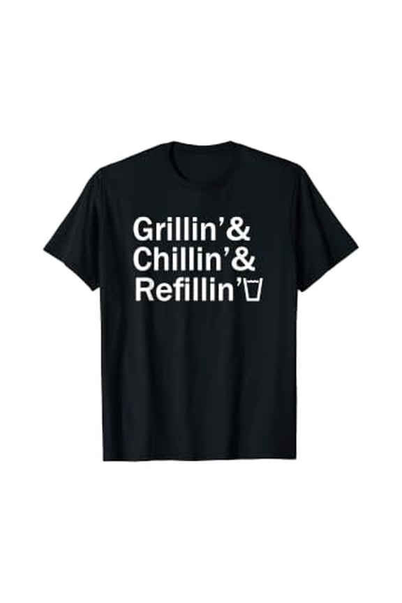 Mens Father's Day Dad's Cool Tee Grillin&chillin&Refillin T-shirt