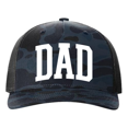 thumbnail image 1 of Mens Father's Day Grunge Distressed Dad Cool Mens Embroidered Mesh Back Trucker Hat-Admiral/Black, 1 of 1