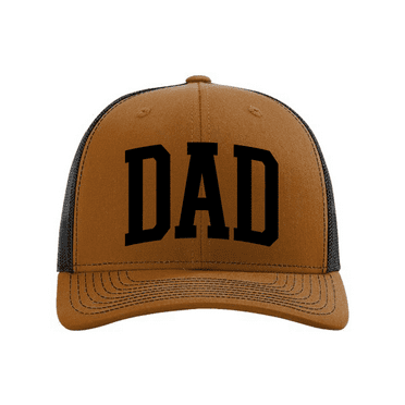 Mens Father's Day Grunge Distressed Dad Cool Mens Embroidered Mesh Back Trucker Hat-Caramel/Black