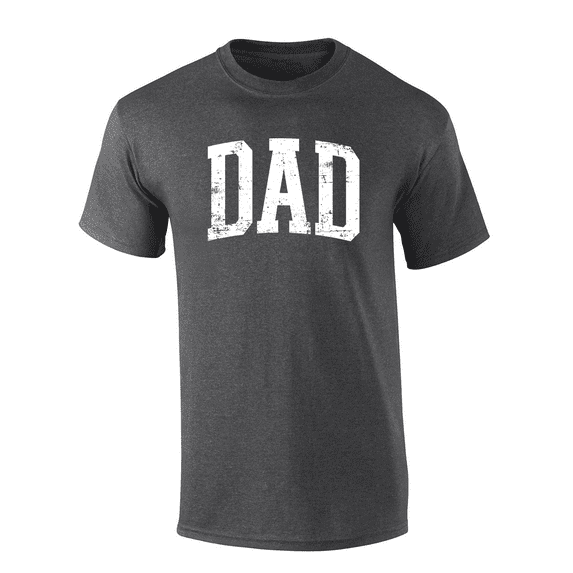 Mens Father's Day Grunge Distressed Dad Cool Mens Short Sleeve T-Shirt-Heather Grey-XX-Large