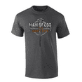 thumbnail image 1 of Mens Father's Day Man Of God Crown Cross Husband And Dad Christian Short Sleeve T-Shirt-Heather Grey-Medium, 1 of 1