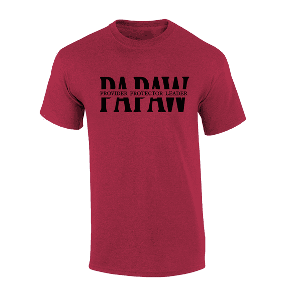 Mens Father's Day Thoughtful Inspirational Provider Protector Leader Antique Cherry Short Sleeve T-Shirt-Papaw-X-Large