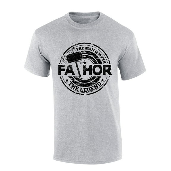 Mens Fathers Day Tshirt Fathor Superhero Dad Legend Funny Short Sleeve T-shirt-Sports Grey-xxxl
