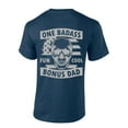 thumbnail image 1 of Mens Fathers Day Tshirt One Badass Bonus Dad Skull Funny Short Sleeve T-shirt-Heather Navy-xxl, 1 of 4