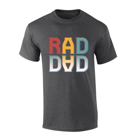 Mens Fathers Day Tshirt Rad Dad Cool Funny Funny Short Sleeve T-shirt-Heather Grey-xxxl