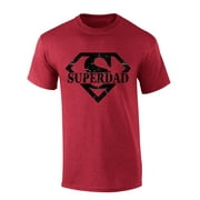 Mens Fathers Day Tshirt Superdad Superhero Dad Funny Short Sleeve T-shirt-Heather Cardinal-xxl