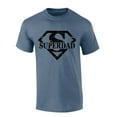 thumbnail image 1 of Mens Fathers Day Tshirt Superdad Superhero Dad Funny Short Sleeve T-shirt-Heather Indigo-xxl, 1 of 1