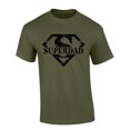 thumbnail image 1 of Mens Fathers Day Tshirt Superdad Superhero Dad Funny Short Sleeve T-shirt-Military Green-small, 1 of 1