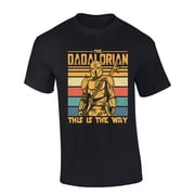 Mens Fathers Day Tshirt The Dadalorian Funny Short Sleeve T-shirt-Black-l