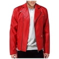 thumbnail image 1 of Mens Bomber Jacket Men Motorcycle Lapel Asymmetric Zip-Up Blet Slim Fit Biker Coat M-5XL, 1 of 9