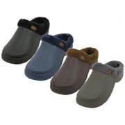 Mens Faux Fur Lined Clogs, Assorted Color - Size 7-12 - Case of 24