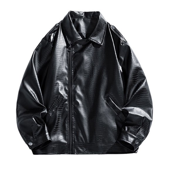 Mens Faux Leather Jacket Vintage Motorcycle Jackets Moto Coats Streetwear Jacket Outdoor Hiking