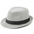 thumbnail image 1 of Mens Fedora Hat Trilby Summer Beach Sun Straw Hats Men Womens Panama Cap Brim -Light Grey, 1 of 9