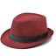 Mens Fedora Hat Trilby Summer Beach Sun Straw Hats Men Womens Panama Cap Brim -Red