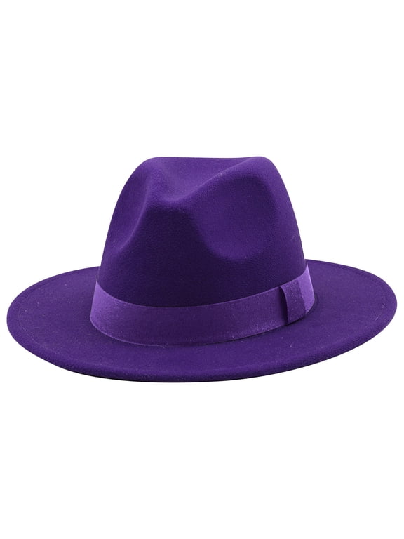 Mens Fedora Hats Classic Wide Brim Fedora Hat for Women Men Dress Hats Panama Hat with Band