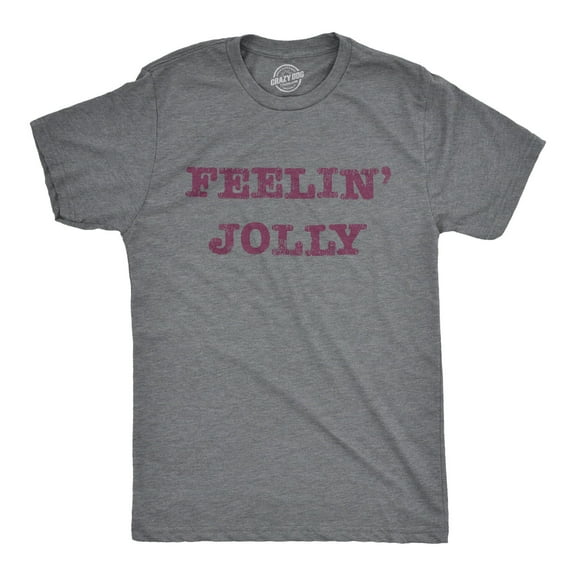 Mens Feelin Jolly T Shirt Funny Christmas Spirit Tee Graphic Tees