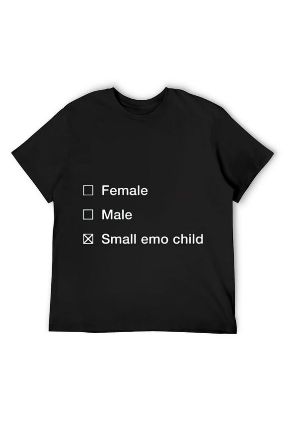 Mens Female Male Small Emo Child Sarcastic Funny Humor Quotes T Shirt Black