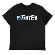 Mens Fghter1- Prostate Cancer Awareness Supporter Ribbon T-Shirt Black Small