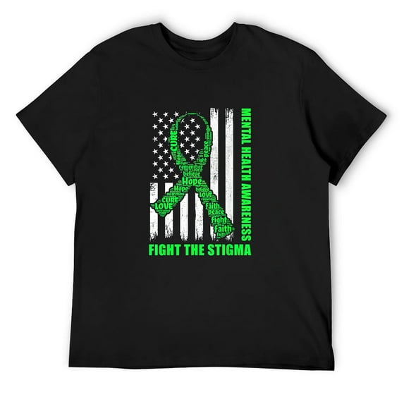 Mens Fight The Stigma Mental Health Awareness Support Squad T-Shirt Black 3X-Large
