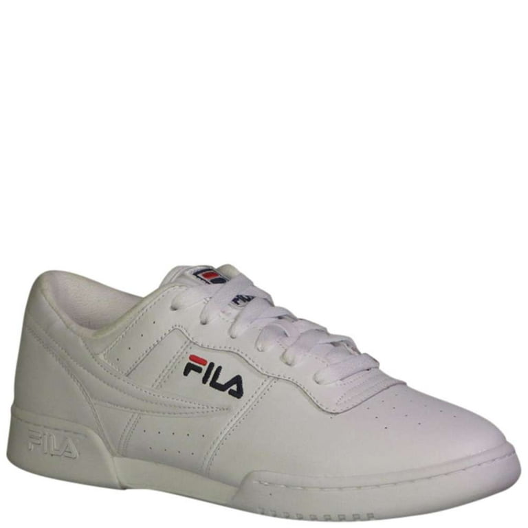 FILA Men's Original Fitness Sneakers, White Navy Red, Size 12