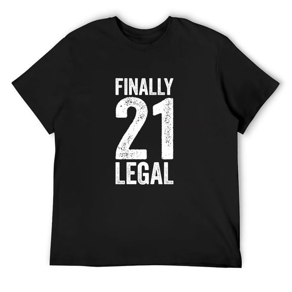 Mens Finally Legal 21 T-Shirt 21St Birthday Shirt Sweatshirt Black Medium
