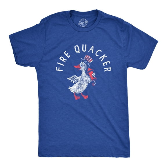 Mens Fire Quacker T Shirt Funny Sarcastic Fourth Of July Party Duck Fireworks Joke Graphic Tee for Guys Graphic Tees