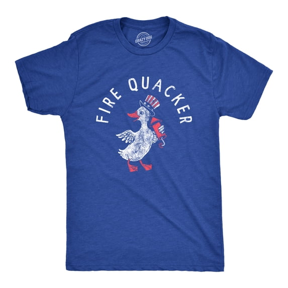 Mens Fire Quacker T Shirt Funny Sarcastic Fourth Of July Party Duck Fireworks Joke Graphic Tee for Guys Graphic Tees
