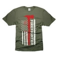 thumbnail image 1 of Mens Firefighter Patriotic T-shirt Firefighter 4th Of July Flag Shirt Firefighter AXE Shirts (Large Military Green), 1 of 6