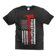 thumbnail image 1 of Mens Firefighter Patriotic T-shirt Firefighter 4th Of July Flag Shirt Firefighter AXE Shirts, 1 of 6