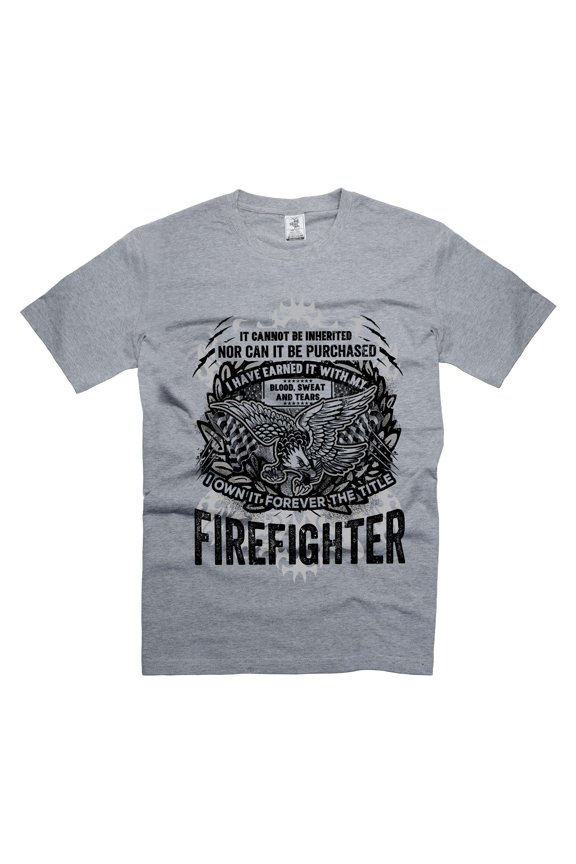 Mens Firefighter Patriotic shirt Shirt With Saying Firefighter Gifts Firefighter Birthday Gift Shirt (Small Grey)