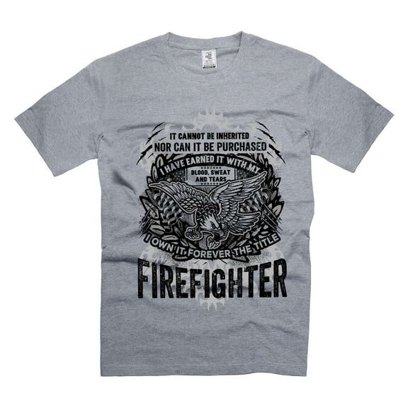 Mens Firefighter Patriotic shirt Shirt With Saying Firefighter Gifts Firefighter Birthday Gift Shirt (Small Grey)
