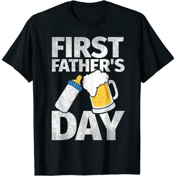 Mens First Father's Day Gift Baby Bottle Daddy 2023 Dad Joke T-Shirt