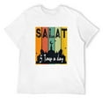 thumbnail image 1 of Mens First Salat 5 Times Day Muslim Prayer Design Ramadan Kareem Round Neck T-Shirt White Small, 1 of 5