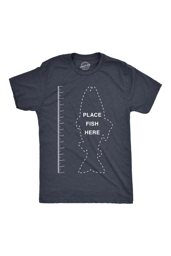 Mens Fish Ruler T Shirt Funny Fishing Measurement Tee Graphic Tees