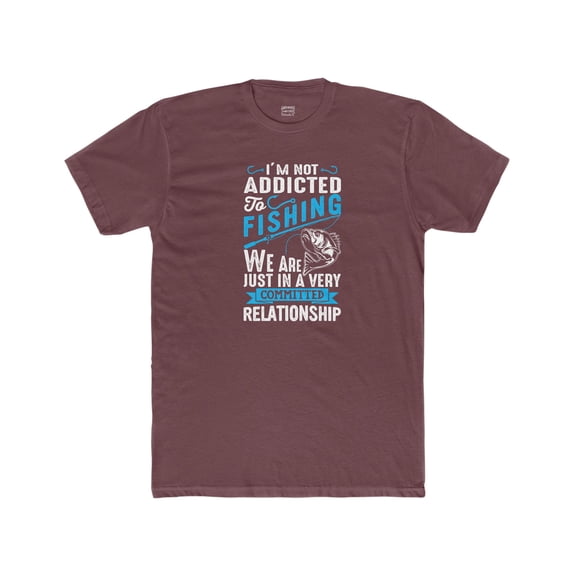 Mens Fishing Addict TShirt Fishing Themed Cotton Crew Tee Funny Graphic Tee