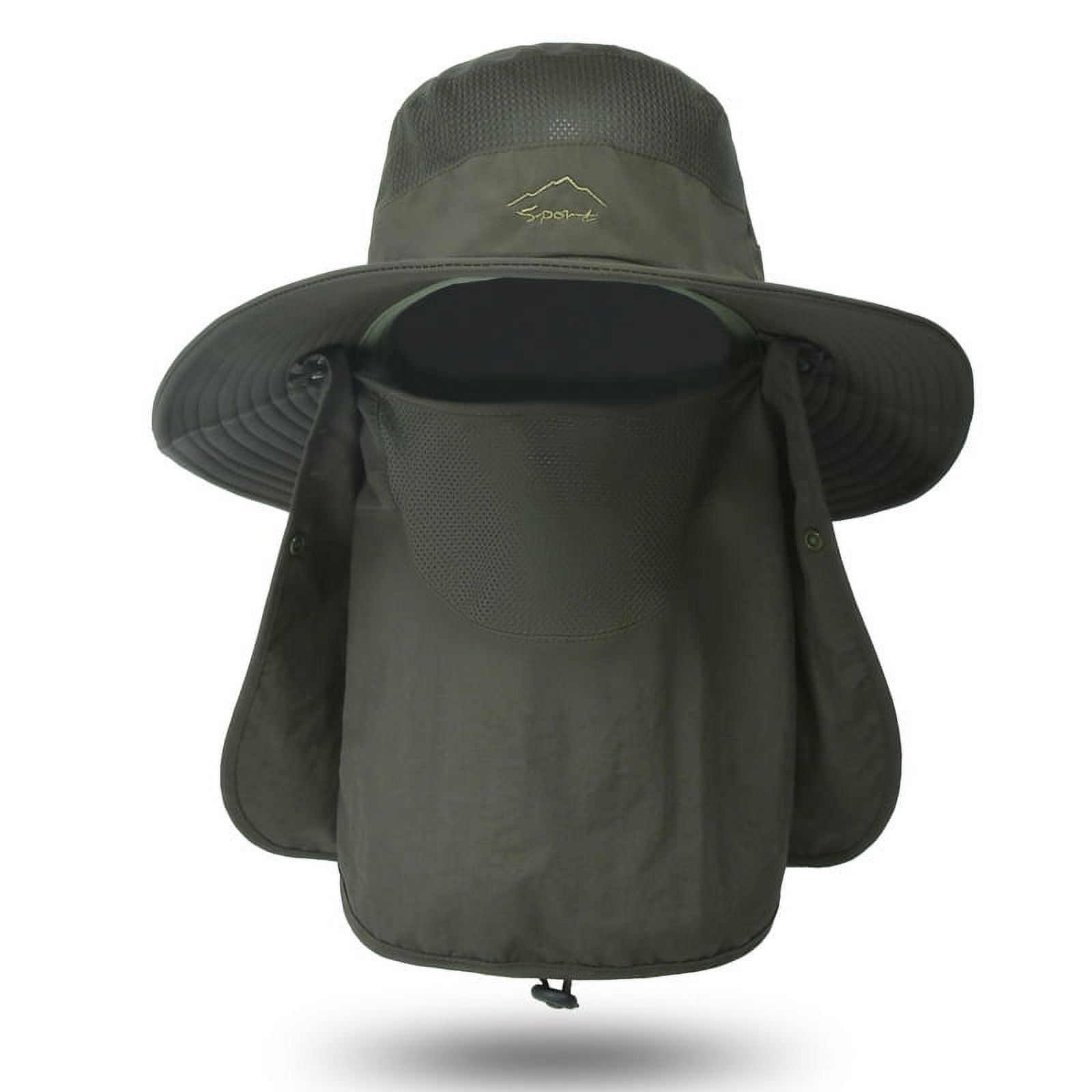 Mens Fishing Hat with Neck Flap for Men Sun Hat with Wide Brim for