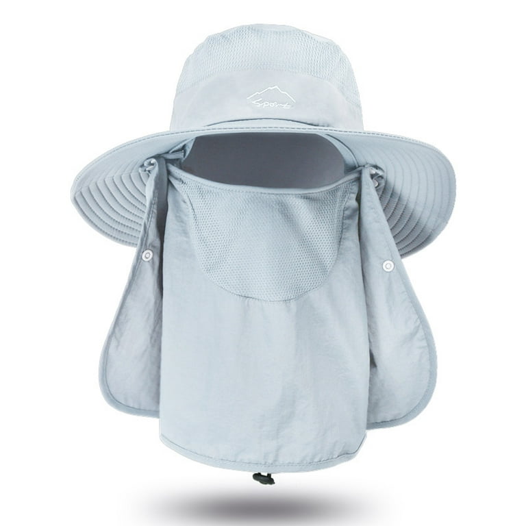 Mens Fishing Hat with Neck Flap for Men Sun Hat with Wide Brim for